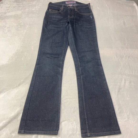 Vintage Silver Bootcut Jeans Mens 28x32 (FITS 26X32) Low Rise Dark Blue Wash Y2K - Picture 1 of 11